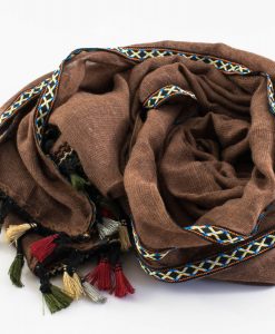 Moroccan Border Hijab Brown