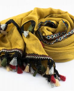 Moroccan Border Hijab Mustard