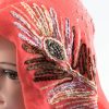 Picasso Velvet Hijab Deep Peach 2