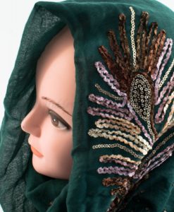 Picasso Velvet Hijab Forest Green