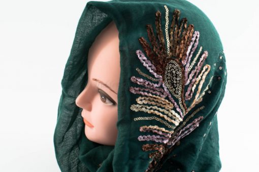 Picasso Velvet Hijab Forest Green