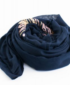 Picasso Velvet Hijab Midnight Blue