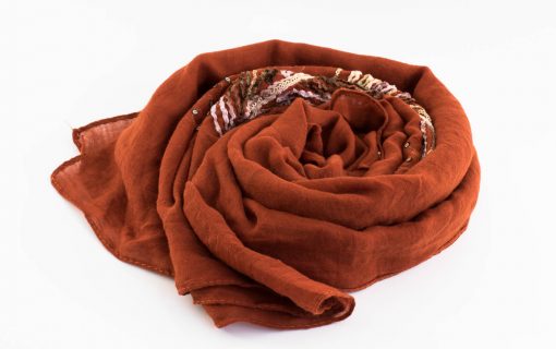 Picasso Velvet Hijab Persian Orange