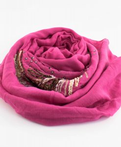 Picasso Velvet Hijab Shocking Pink