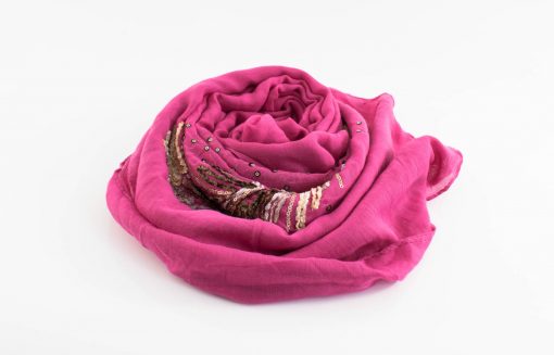 Picasso Velvet Hijab Shocking Pink