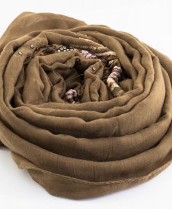 Picasso Velvet Hijab Tan Brown 2