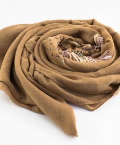 Picasso Velvet Hijab Tan Brown