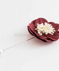 Big Petal Pins - Hidden Pearls - Maroon