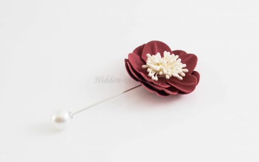 Big Petal Pins - Hidden Pearls - Maroon