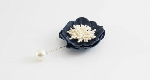 Big Petal Pins _ HIdden Pearls - Denim Blue