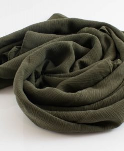 Crepe Chiffon Hijab - Hidden Pearls - Army Green