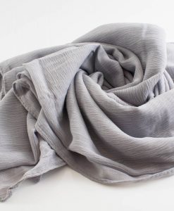 Crepe Chiffon Hijab - Hidden Pearls - Light Grey