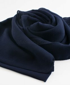 Crepe Chiffon Hijab - Hidden Pearls - Midnight Blue