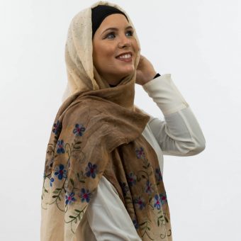 Ombre Hijab embroidery - Hidden Pearls