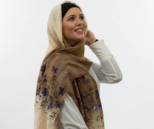 Ombre Hijab embroidery - Hidden Pearls