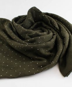 Diamante Hijab - Hidden Pearls - Army Green