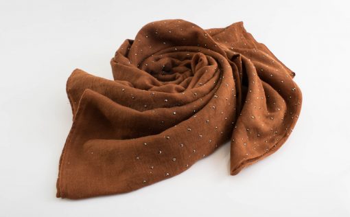 Diamante Hijab - Hidden Pearls - Brown