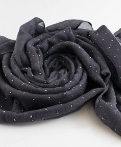 Diamante Hijab - Hidden Pearls - Dark Grey