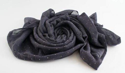 Diamante Hijab - Hidden Pearls - Dark Grey