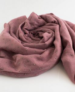 Diamante Hijab - Hidden Pearls - Dusky Rose