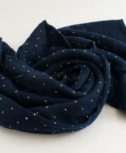 Diamante Hijab - Hidden Pearls - Midnight Blue 2