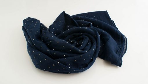 Diamante Hijab - Hidden Pearls - Midnight Blue 2