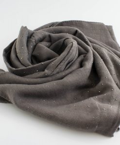 Diamante Hijab - Hidden Pearls - Taupe Grey