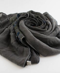 Embroidered Ombre Hijabs - Hidden Pearls -Dark Grey & Grey 2