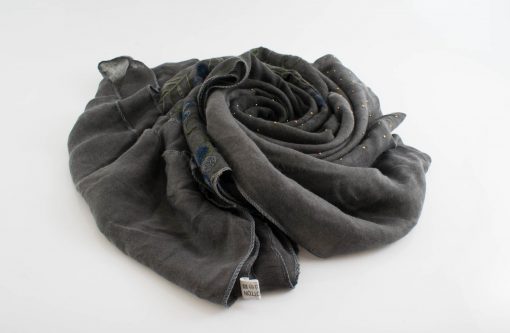 Embroidered Ombre Hijabs - Hidden Pearls -Dark Grey & Grey 2