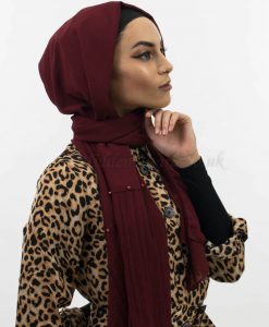 Side Pleat Chiffon Hijab Rosewood