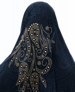 Women's Glitter Al-Amira Hijab - Midnight Blue 2- Hidden Pearls