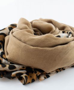 Deluxe Leopard Print Hijab - Camel - Hidden Pearls