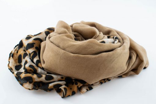 Deluxe Leopard Print Hijab - Camel - Hidden Pearls