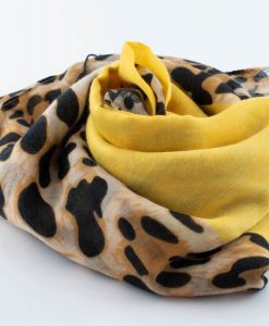 Deluxe Leopard Print Hijab - Canary - Hidden Pearls