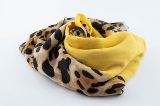 Deluxe Leopard Print Hijab - Canary - Hidden Pearls