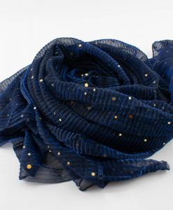 Glitter Crinkle Hijab- midnight blue