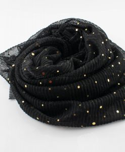 Sparkle Crinkle Hijab - Hidden Pearls - black