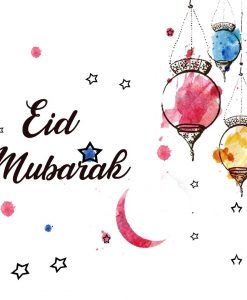 Hanging Lanterns Eid Mubarak Card - Greeting cards - Hidden Pearls