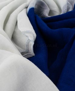 Ombre Hijab - Hidden Pearls - White & Royal Blue