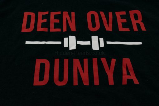 Deen Over Duniya T-shirt - Grey - Men - close up - Hidden Pearls